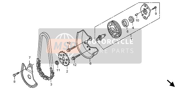 Honda SH125 2009 Bomba de aceite para un 2009 Honda SH125